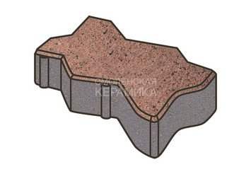 Тротуарная плитка Готика, Зигзаг/Волна Premiun Gold, 225x112,5x60 мм, цвет Голд 15 1