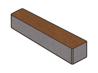 Тротуарная плитка Готика, "Ригель Profi", 80 мм, оранжевый