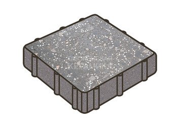 Гранитная тротуарная плитка Готика, Квадрат Granite FINO, 400x400x80, Ильменит 1