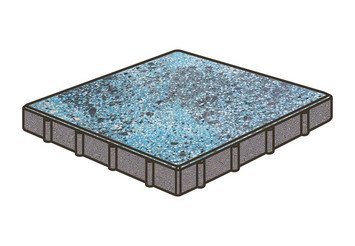 Гранитная тротуарная плитка Готика, Квадрат Granite FINO, 400x400x60, Азул Бахия 1