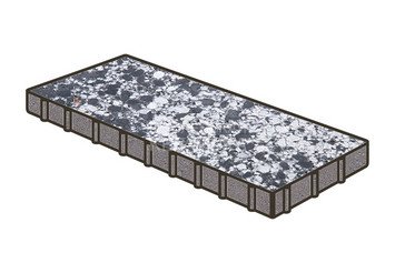 Гранитная тротуарная плитка Готика, Плита Granite FINO, 500x250x120, Диорит 1
