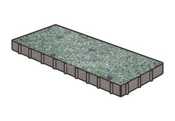 Гранитная тротуарная плитка Готика, Плита Granite FINO, 1000x500x100, Порфир 1