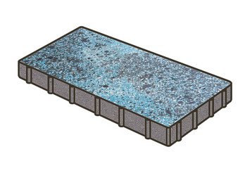 Гранитная тротуарная плитка Готика, Плита Granite FINO, 600x300x60, Азул Бахия 1