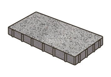 Гранитная тротуарная плитка Готика, Плита Granite FINO, 800x400x80, Цветок Урала 1