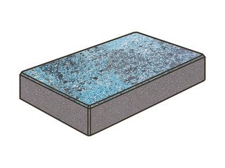 Гранитная тротуарная плитка Готика, Картано Granite FINO, 300x150x100, Азул Бахия
