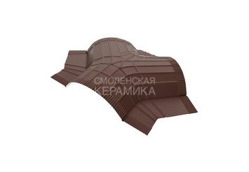 Заглушка конька полукруглого R90мм торцевая AQUASYSTEM PE Rooftop Шёлк Zn 180 1