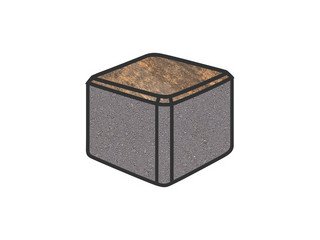 Тротуарная плитка Готика, "Куб Natur", 100x100x100 мм, тигр
