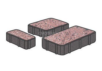 Гранитная тротуарная плитка Готика, Новый город Granite FINO, 80 мм, Ладожский 1