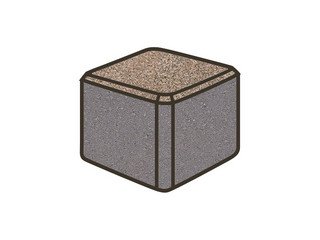 Тротуарная плитка Готика, Куб Premiun Gold, 80x80x80 мм, цвет Голд 5