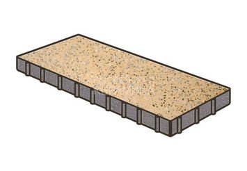 Гранитная тротуарная плитка Готика, Плита Granite FINO, 1000x500x100, Жельтау 1