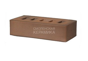 Кирпич лицевой полнотелый ЛСР Светло-коричневый флэш гладкий, 1НФ (с тех. пустотами) 6