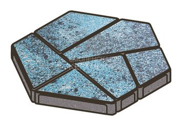 Гранитная тротуарная плитка Готика, Полигональ Granite FINO, 80 мм, Азул Бахия 1