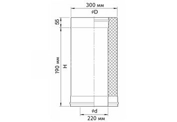 Сэндвич 0,25 м (AISI 430/0,5мм + нерж.) Ф220х300, Ferrum GS 30-50 2