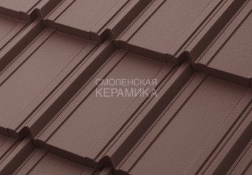 Модульная черепица AQUASYSTEM Берген PE Rooftop Бархат, Zn180, Коричневый матовый RAL8017, 1165х765м 1