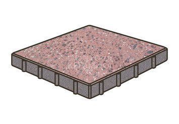 Гранитная тротуарная плитка Готика, Квадрат Granite FINO, 400x400x100, Ладожский 1
