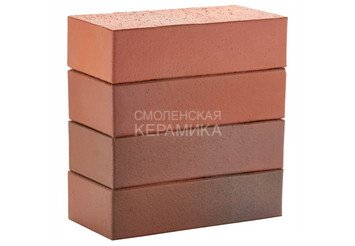Кирпич лицевой полнотелый ЛСР Красный флэш гладкий, 1НФ 3