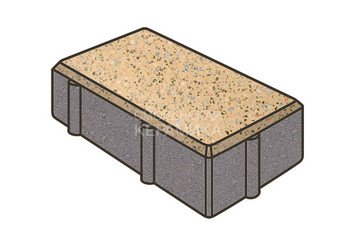 Гранитная тротуарная плитка Готика, Брусчатка Granite FINO, 200x100x100, Жельтау 1