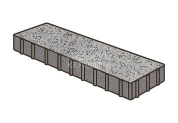 Гранитная тротуарная плитка Готика, Плита Granite FINO, 500x125x100, Цветок Урала 1