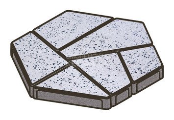 Гранитная тротуарная плитка Готика, Полигональ Granite FINO, 80 мм, Покостовский 1
