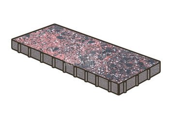 Гранитная тротуарная плитка Готика, Плита Granite FINO, 800x400x100, Дымовский 1