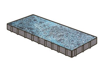 Гранитная тротуарная плитка Готика, Плита Granite FINO, 900x300x100, Азул Бахия 1
