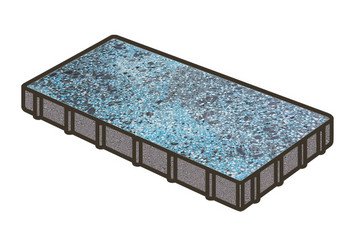 Гранитная тротуарная плитка Готика, Плита Granite FINO, 600x300x80, Азул Бахия 1