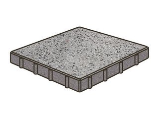 Гранитная тротуарная плитка Готика, Квадрат Granite FINO, 600x600x80, Цветок Урала