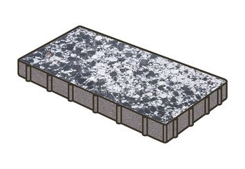 Гранитная тротуарная плитка Готика, Плита Granite FINO, 600x300x100, Диорит 1