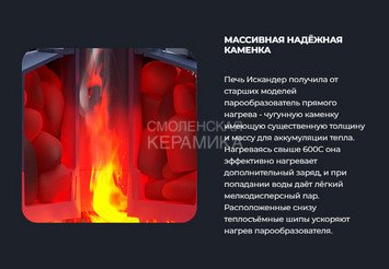 Печь чугунная для бани Технолит ИСКАНДЕР 25 в сетке 7