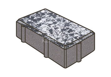 Гранитная тротуарная плитка Готика, Брусчатка Granite FINO, 200x100x100, Диорит 1