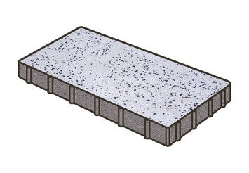 Гранитная тротуарная плитка Готика, Плита Granite FINO, 1000x500x80, Покостовский 1