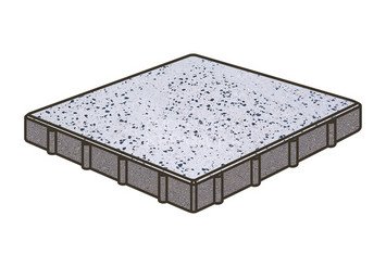 Гранитная тротуарная плитка Готика, Квадрат Granite FINO, 500x500x100, Покостовский 1