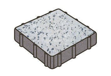 Гранитная тротуарная плитка Готика, Квадрат Granite FINO, 400x400x80, Грис Парга 1