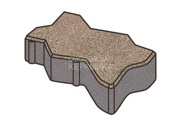 Тротуарная плитка Готика, Зигзаг/Волна Premiun Gold, 225x112,5x80 мм, цвет Голд 5 1