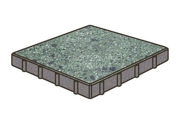 Гранитная тротуарная плитка Готика, Квадрат Granite FINO, 500x500x120, Порфир 1