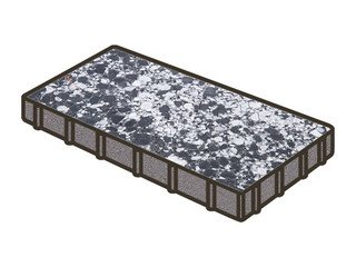 Гранитная тротуарная плитка Готика, Плита Granite FINO, 600x300x80, Диорит