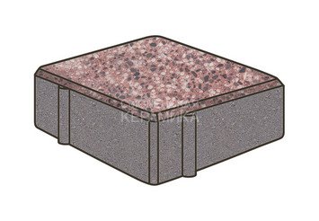 Гранитная тротуарная плитка Готика, Квадрат Granite FINO, 100x100x80, Сансет 1