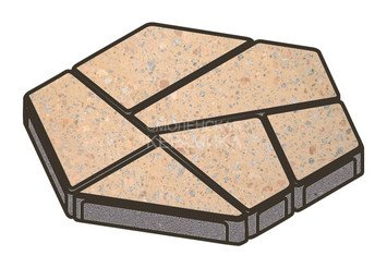 Гранитная тротуарная плитка Готика, Полигональ Granite FINO, 80 мм, Павловское 1
