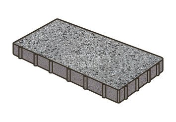 Гранитная тротуарная плитка Готика, Плита Granite FINO, 600x400x60, Белла Уайт 1