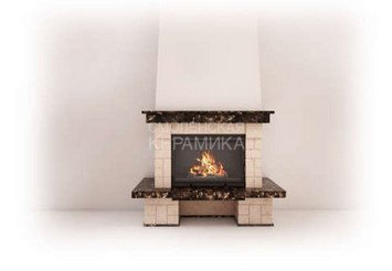 Каминная облицовка Месета Брик из мрамора Крема Марфил, Бидасар Браун 1