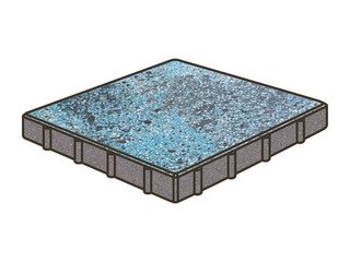 Гранитная тротуарная плитка Готика, Квадрат Granite FINO, 600x600x100, Азул Бахия