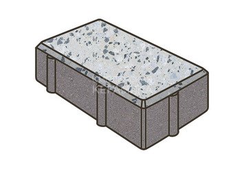 Гранитная тротуарная плитка Готика, Брусчатка Granite FINO, 200x100x100, Грис Парга 1