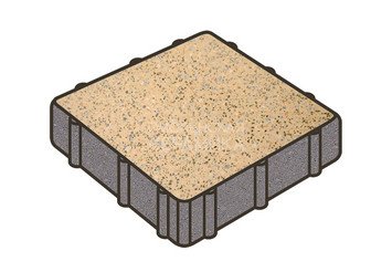 Гранитная тротуарная плитка Готика, Квадрат Granite FINO, 400x400x80, Жельтау 1