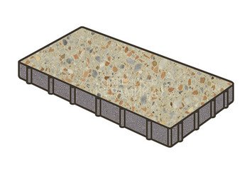 Гранитная тротуарная плитка Готика, Плита Granite FINO, 600x300x60, Зарф 1