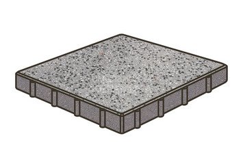 Гранитная тротуарная плитка Готика, Квадрат Granite FINO, 500x500x100, Цветок Урала 1