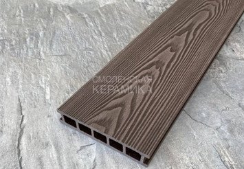 Террасная доска двусторонняя пустотелая Latitudo Euro 3D 139х27х4000 мм, Шоколад 2