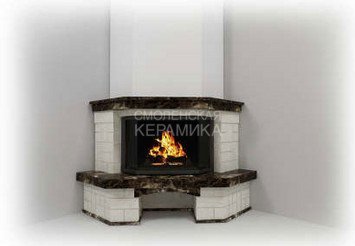 Каминная облицовка Аликанте Брик из мрамора Крема Марфил, Бидасар Браун 1