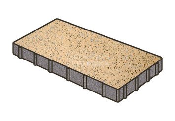 Гранитная тротуарная плитка Готика, Плита Granite FINO, 600x300x60, Жельтау 1