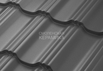 Модульная черепица AQUASYSTEM Гётеборг Rooftop Бархат, Zn180, Графит матовый RAL7016, 1205х765мм 1