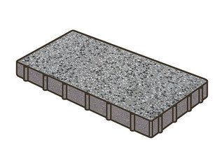 Гранитная тротуарная плитка Готика, Плита Granite FINO, 900x300x80, Белла Уайт